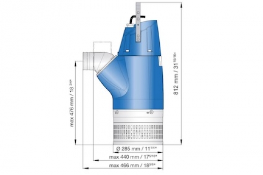 Sulzer XJ 110 Dimensions